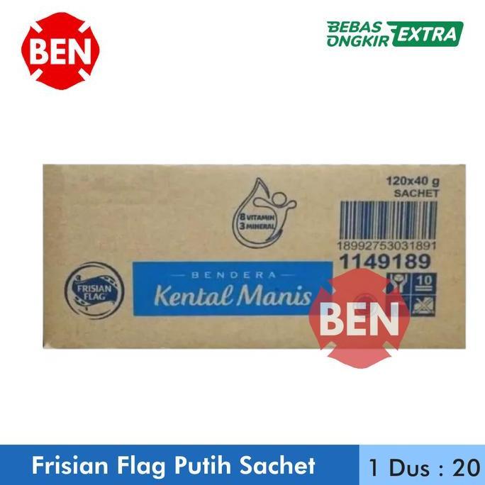 Festwid- Frisian Flag Putih Sachet Dus / Susu Bendera Putih Biru Dus Grosir