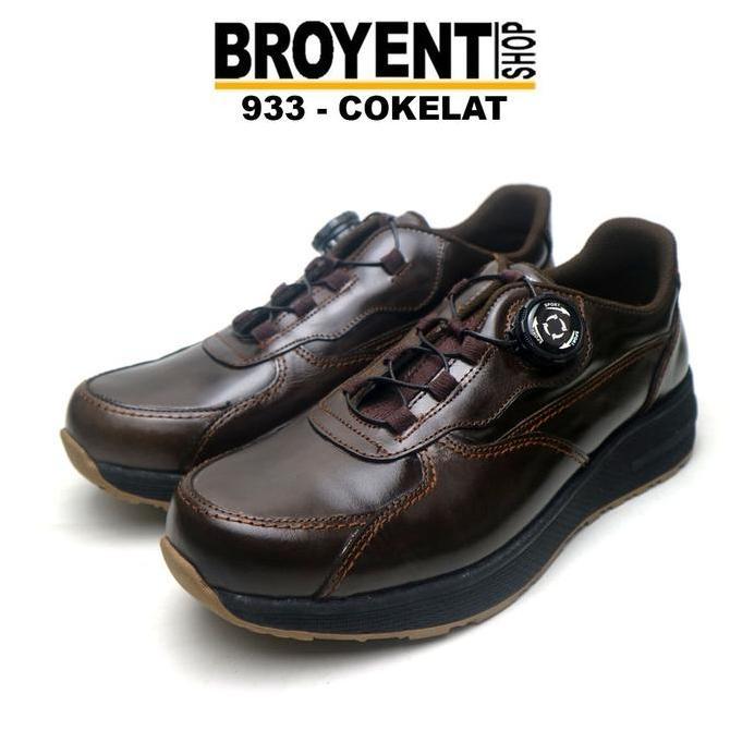 Kets- Sepatu Low Boots Safety Pria Tali Putar Kulit Sapi 933