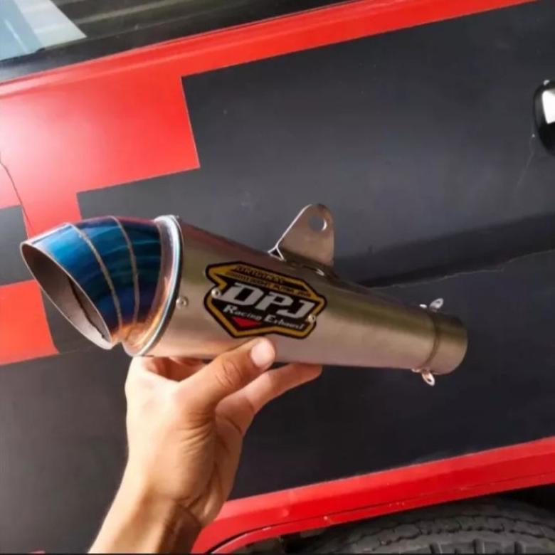 Premium Knalpot Racing Dpj Jigsaw Blue Buat Motor Jupiter Vega Supra X Smes Grand Legenda Suara Engk