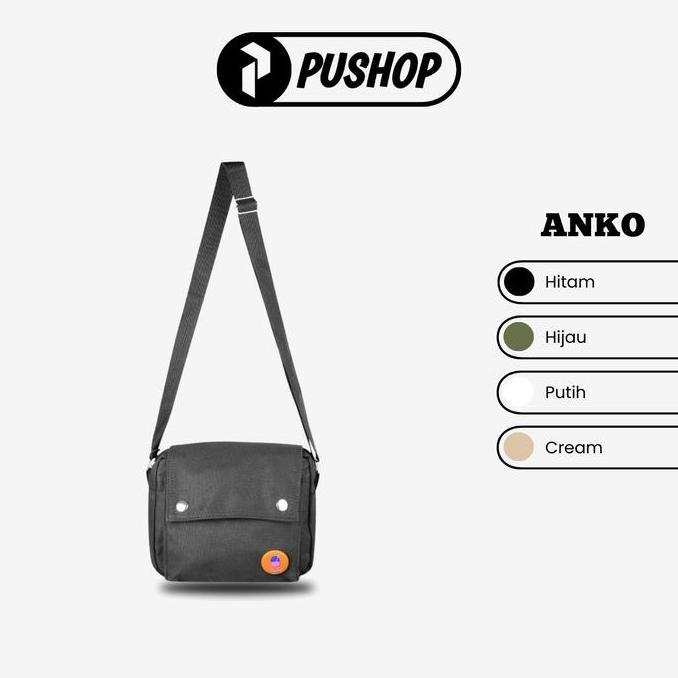 Backpack- Tas Selempang Pria Wanita Anko - Slingbag Mini Uniseks Gratis 2 Pin Bros Sling Bag Korean 