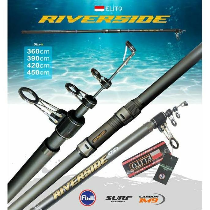 Joran Surf Elito Riverside Reel Seat & Ring Fuji Alconite | Stik Pancing Pasiran Karbon Im-9 Laut | 