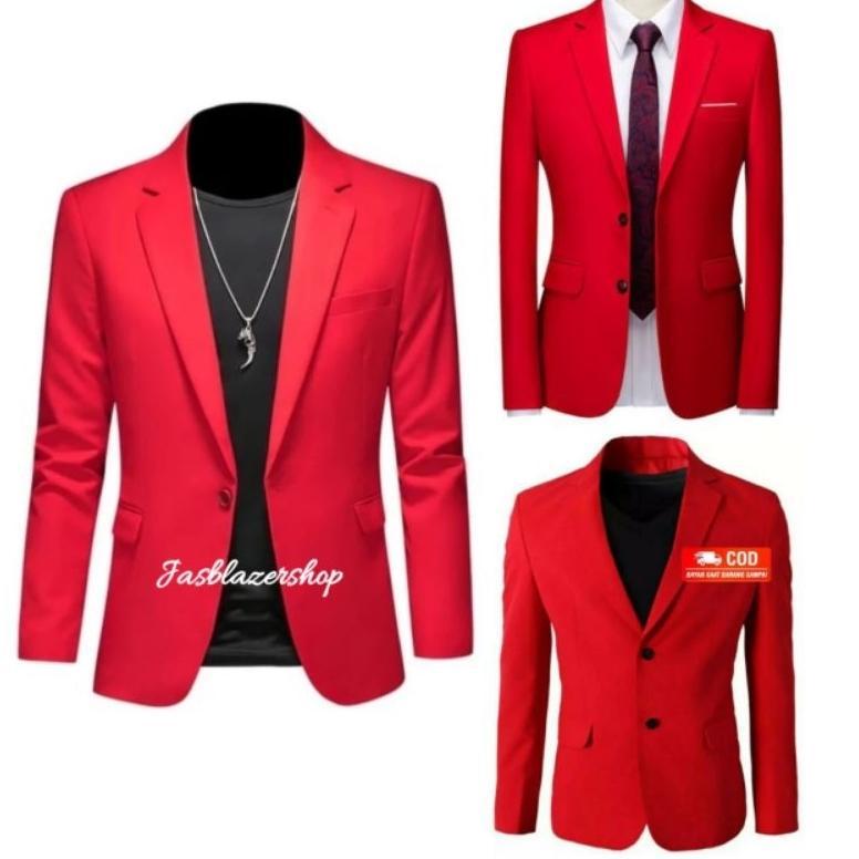 Best Sale Jas Pria Merah Cabe Jas Formal Merah Jas Blazer Merah