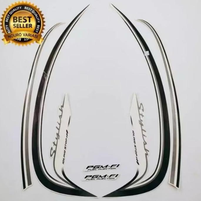 DB144 >> Stiker Striping List Body Motor Honda Scoopy Stylish 2016 Cream