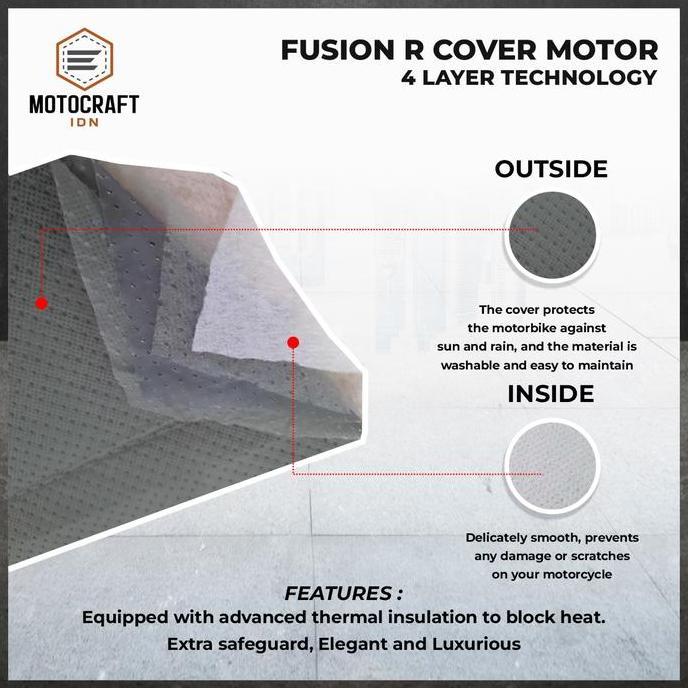 DS6 - Fusion R Cover Sarung Penutup Motor SUZUKI SATRIA F 150 4 Layer Waterproof Pelindung Motor Ant