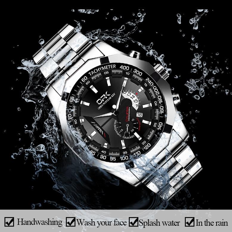 VALUE PACK OPK JAM TANGAN PRIA ANTI AIR ORIGINAL RANTAI ANALOG CHAIN STAINLESS TAHAN BISNIS KUARSA N