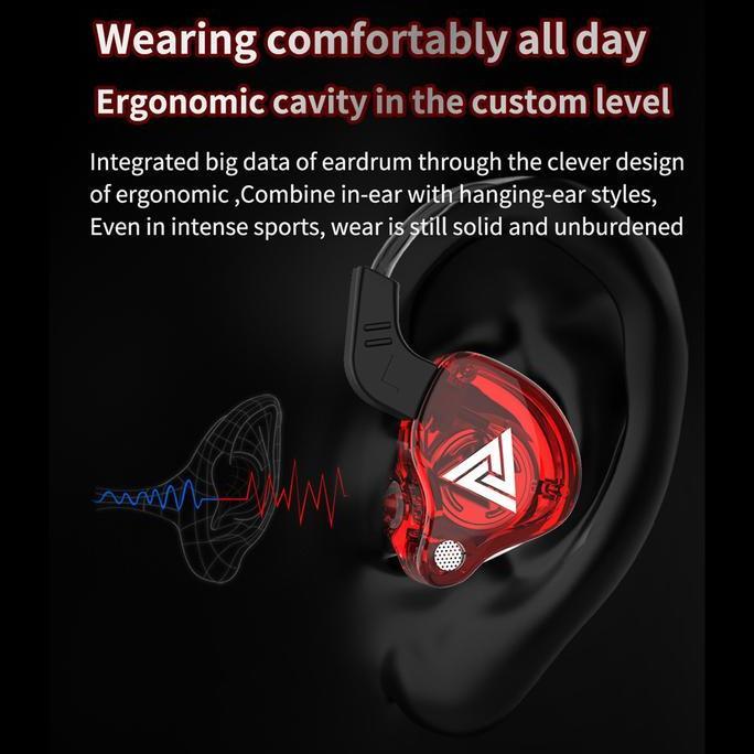 surf_magandir - qkz ak6 earphone bass sport gaming headset dengan mic earphone sport dynamic + subwo