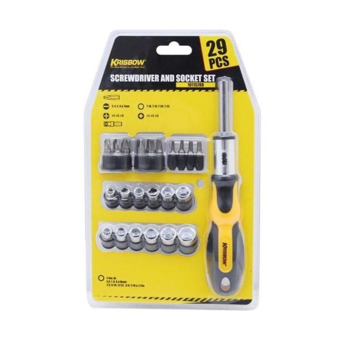 .........] Krisbow Set Obeng Dan Kunci Sok 29 Pcs