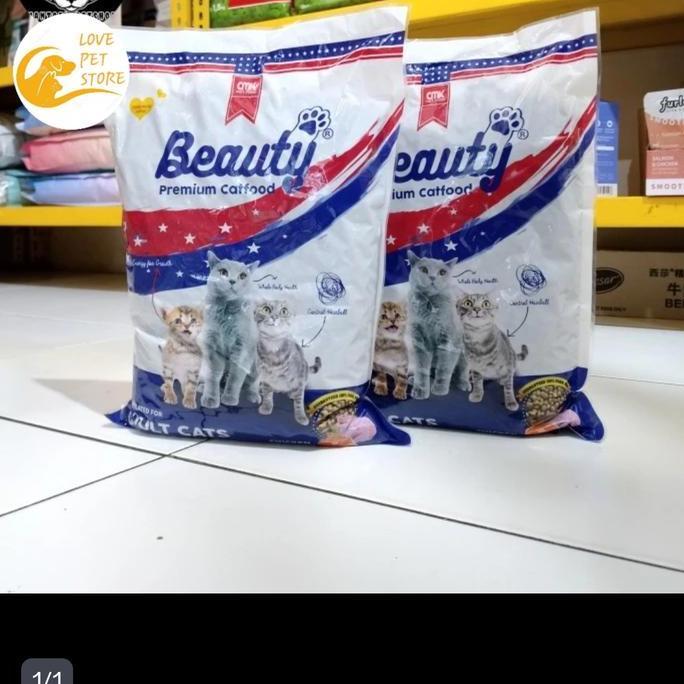 ( Paket 5kg ) Beauty Cat Food 1kg - Makanan kucing dry food all stage