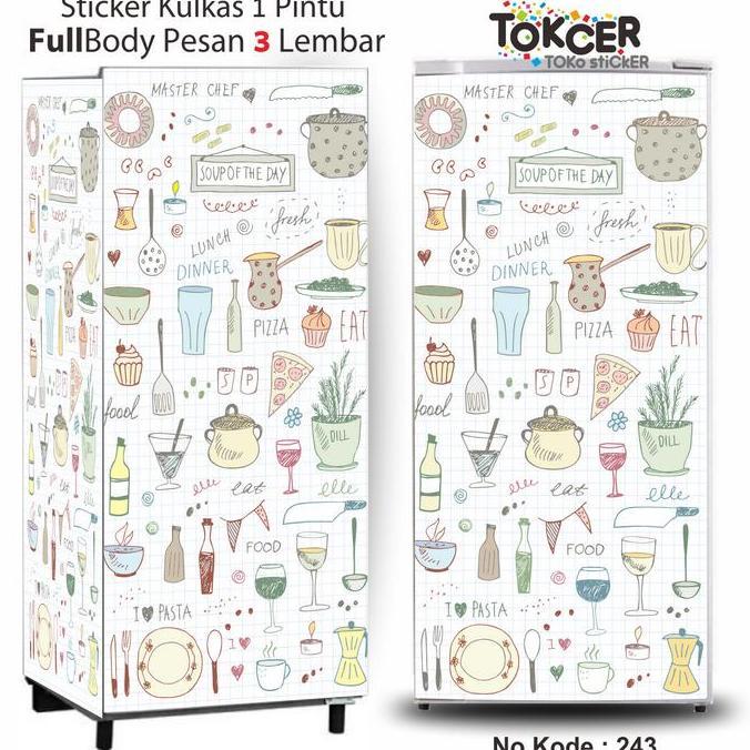 Promo Stiker Kulkas 1 Pintu atau 2 Pintu STANDAR Motif MASTERCHEF SHABBY sticker Diskon
