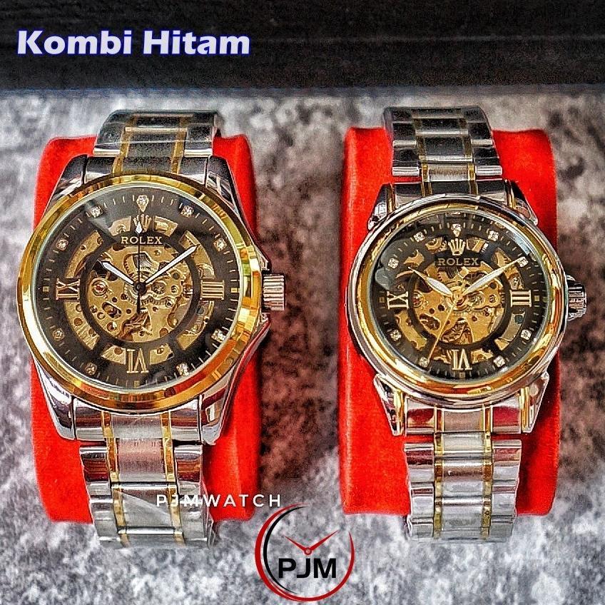MURAH JAM COUPLE OTOMATIS ROLEX | TALI RANTAI ROMAWI JAM AUTOMATIC PASANGAN PRIA WANITA
