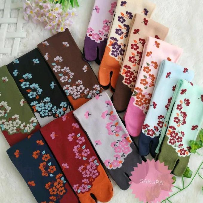 DR214 - [12 PASANG]  Kaos Kaki Motif sakura
