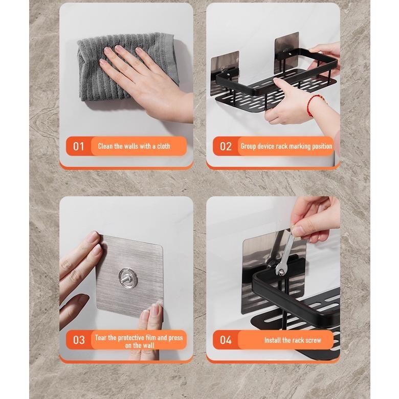 Berkualitas Rak Dinding Kamar Mandi/ Rak Kamar Mandi /Rak Sabun Kamar Mandi Stainless /Tempat Sabun 