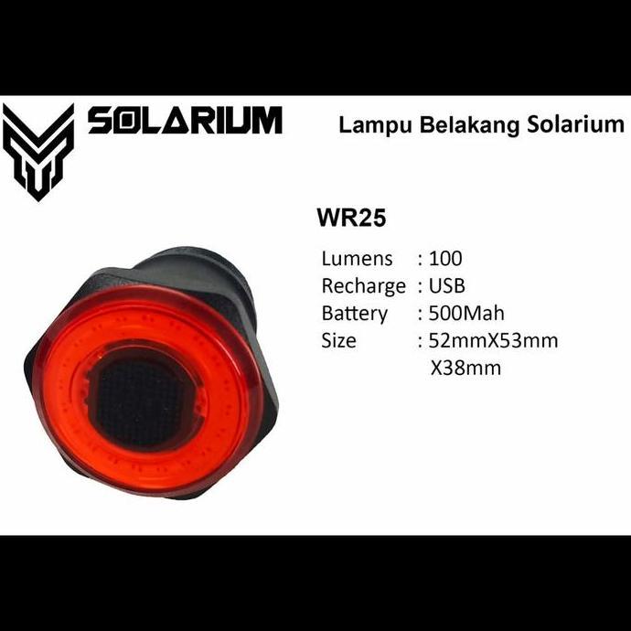 Lampu Belakang sepeda Smart LED Solarium