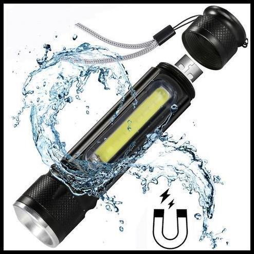 GRATIS ONGKIR TAFFLED SENTER LED LANTERA USB RECHARGEABLE CREE WY8106 - BLACK 