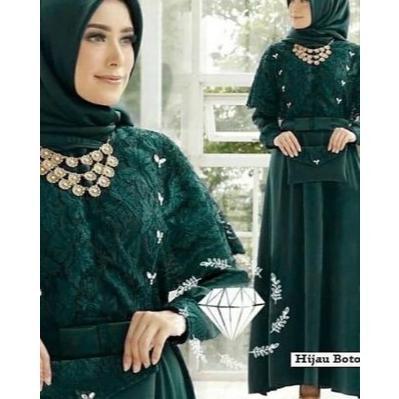 DISKON DRESS MOCCA -VIRAL BROKAT GAMIS KEKINIAN 2025 KOMBINASI POLOS  DESAIN MODERN DAN MEWAH MUTIF 