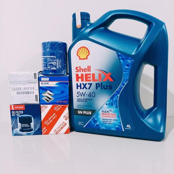 PAKET OLI MOBIL SHELL HX7 PLUS 5W-40 + FILTER OLI