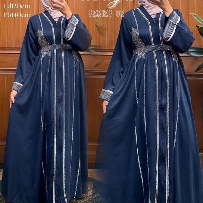 Instancodbisa- Abaya Arumie Series 02 Mewah Baju Gamis Lebaran Marbella Import Jetblack Premium Puti