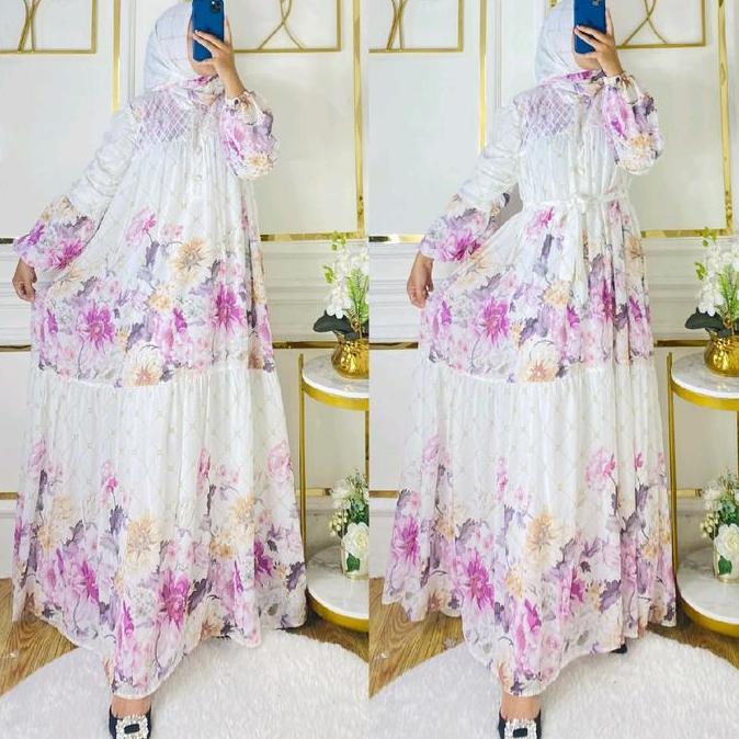 Instancodbisa- Alzifa Gamis Set Hijab Raya Motif Meijiwang