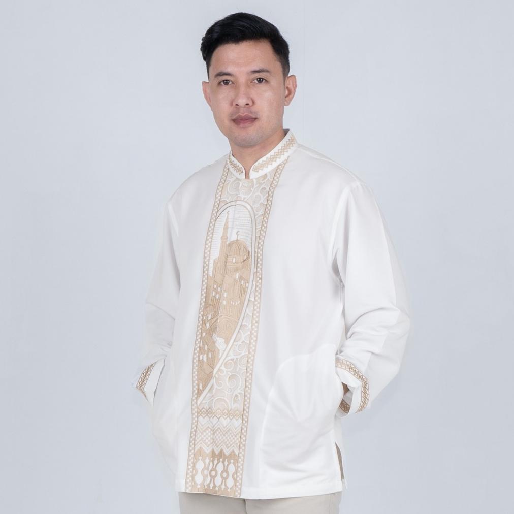 ORIGINAL BENHILL TAQWA KOKO BORDIR PRIA PANJANG OFF WHITE 2419-2494-95