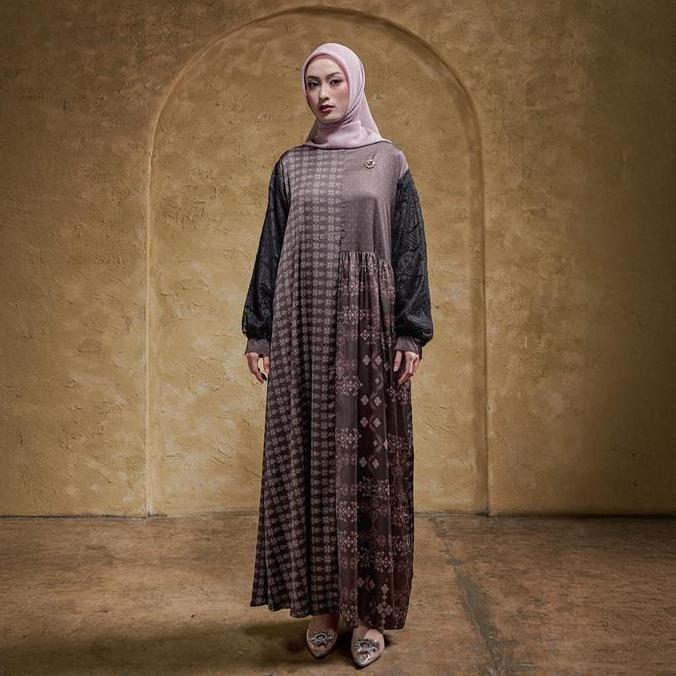 Instancodbisa- Zm Zaskia Mecca - Kanae Gamis Wanita Premium - Teman Serumpun - Edisi Kamboja Brokat 
