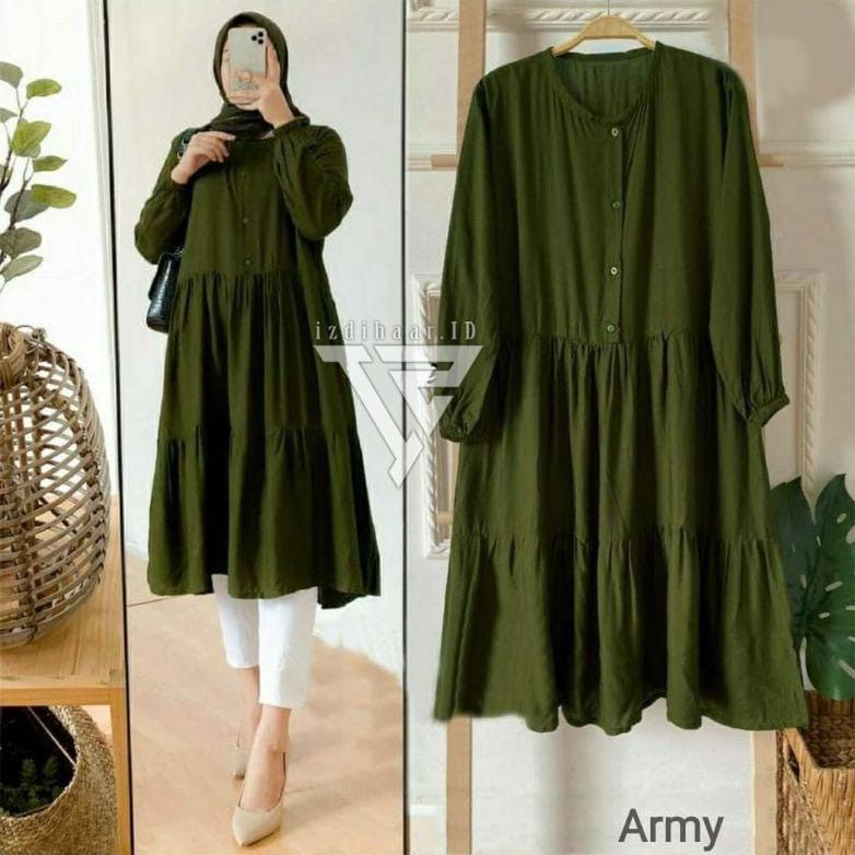 DISKON ZYVA TUNIK RAYON TWILL PREMIUM// TUNIK REMPEL SUSUN//SIZE MLXL