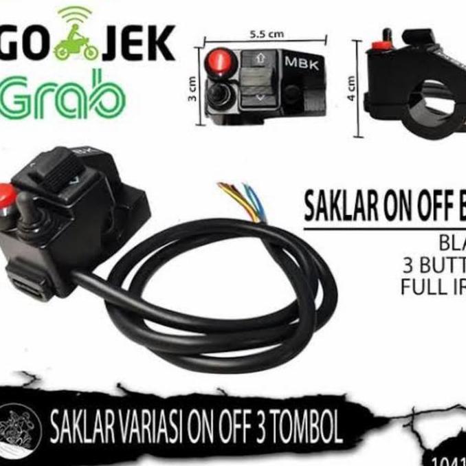 CHIONEZA Saklar Holder Besi Kiri 3Tombol / Saklar Motor Kiri 3 Button