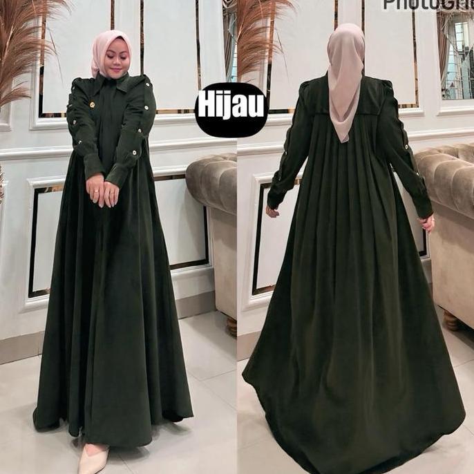 Instancodbisa- Queenasyari - Ghina Dress (Hanya Gamis) Gamis Jumbo Baby Cordoray Ld 110-140 Cm Gamis