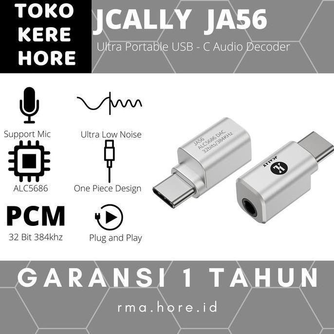 promo JCALLY JA56 Android Audio Dongle ADC AMP 32 bit 384Khz