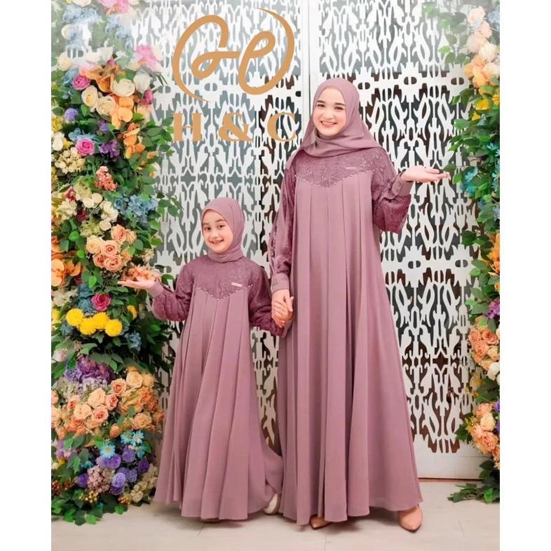 Grade Ori Gamis Slavina Couple Maxy Bahan Cringkel Airflow// Dress Anita Ibu & Anak  Terbaru