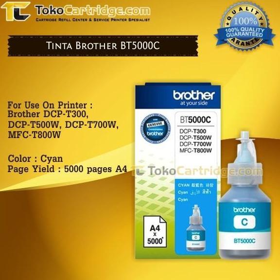 Tinta Printer Brother Original BT5000 BT 5000 Cyan