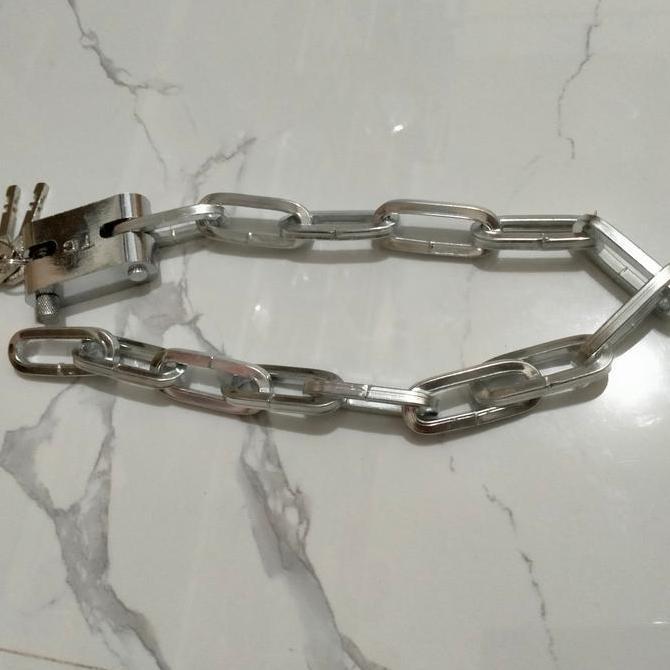 Homemid- Gembok Rantai 60Cm Kunci Rante Pagar