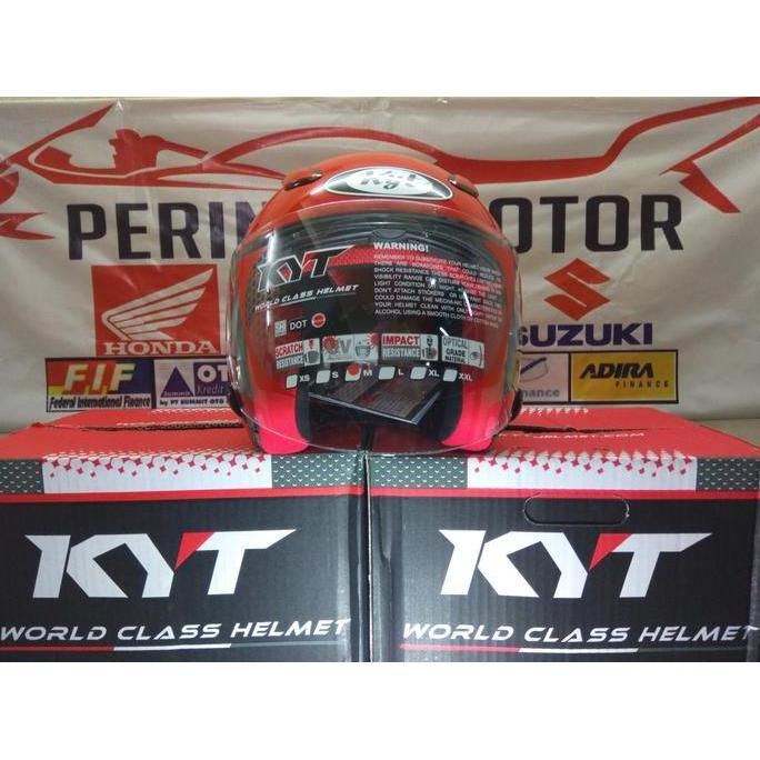 Byxc- Helm Kyt Dj Maru Solid Half Face Merah