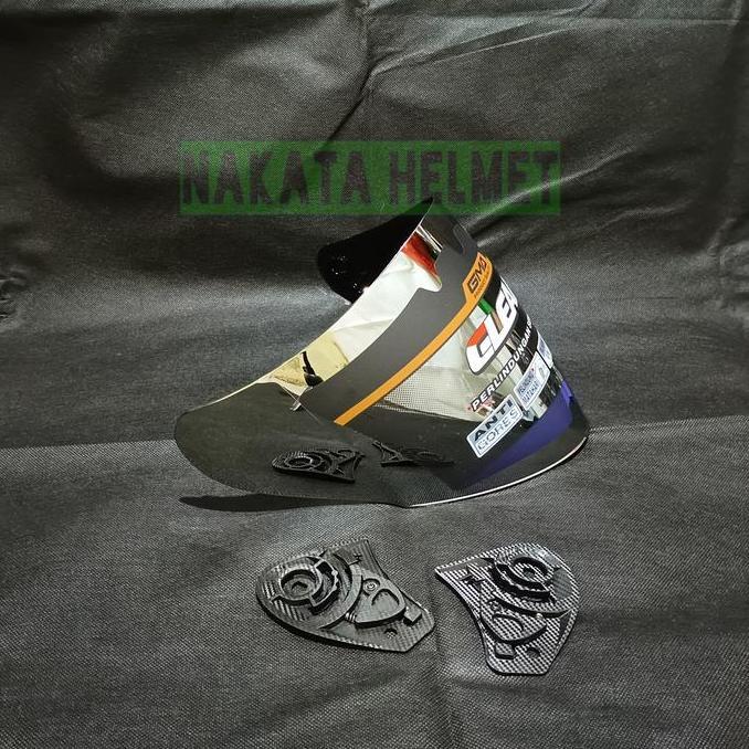 Byxc- Kaca Helm R-Six X Pro Flat Visor Helmet R Six Xpro Hitam Red Gold Blue Bening