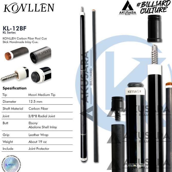 Stik Billiard Konllen KL-12F Stik 12.5mm Carbon Fiber Cue