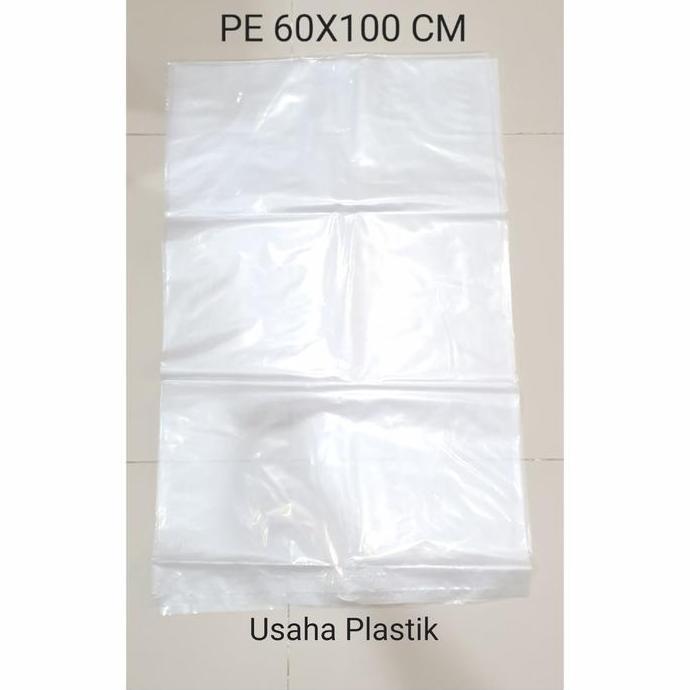 Gaslangsung- Kantong Plastik Bening Besar Ukuran 60X100 Cm -Pe 60X100 Cm Tebal 0,8M