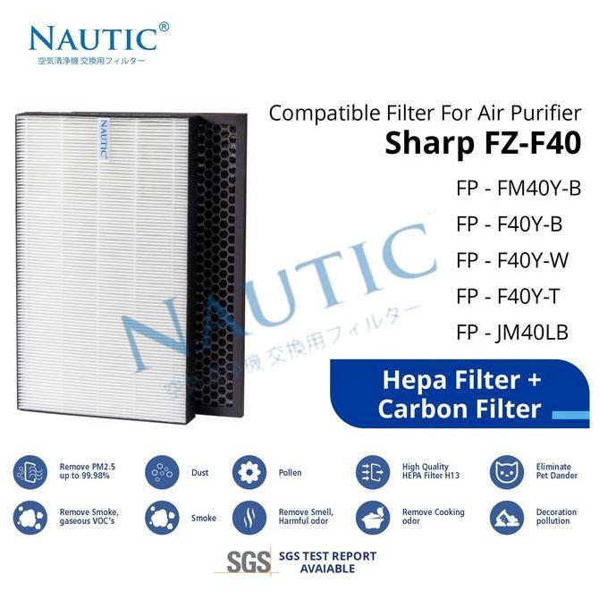 Instancodbisa- Set Filter Sharp Air Purifier Fp-Fm40 Fp-F40Y Fp-F40 Fp-F40Y-W/B/T