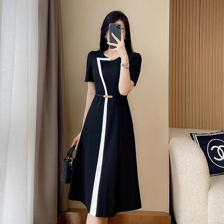 ORIGINAL DRESS HITAM ELEGAN KOREA TERBARU/CASUAL DRESS/DRESS PESTA PUTIH MEWAH