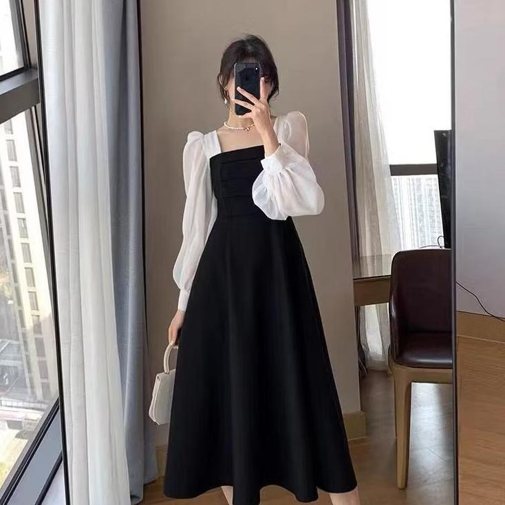 PREMIUM DRESS PARTY KOREAN STYLE GAUN LENGAN PANJANG