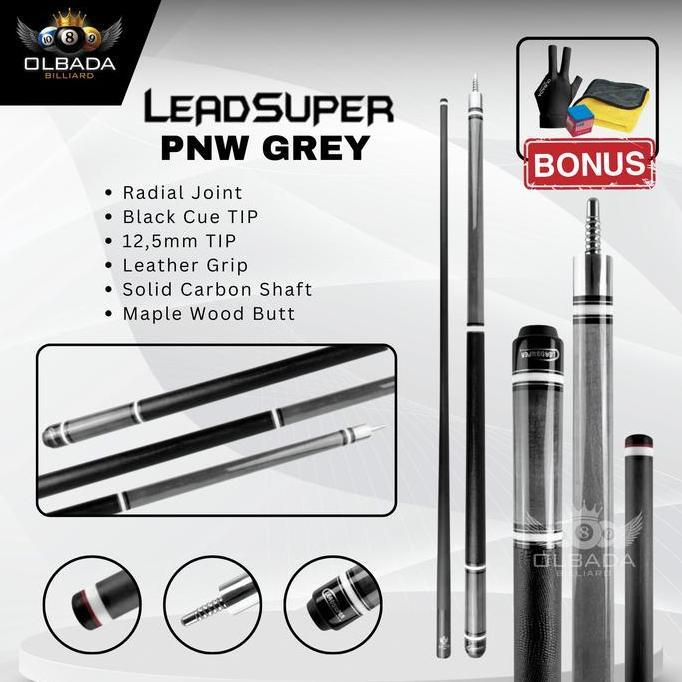 LEADSUPER PNW Stik Billiard Carbon / Stik Bola Billiard / Stick Billiard Ball