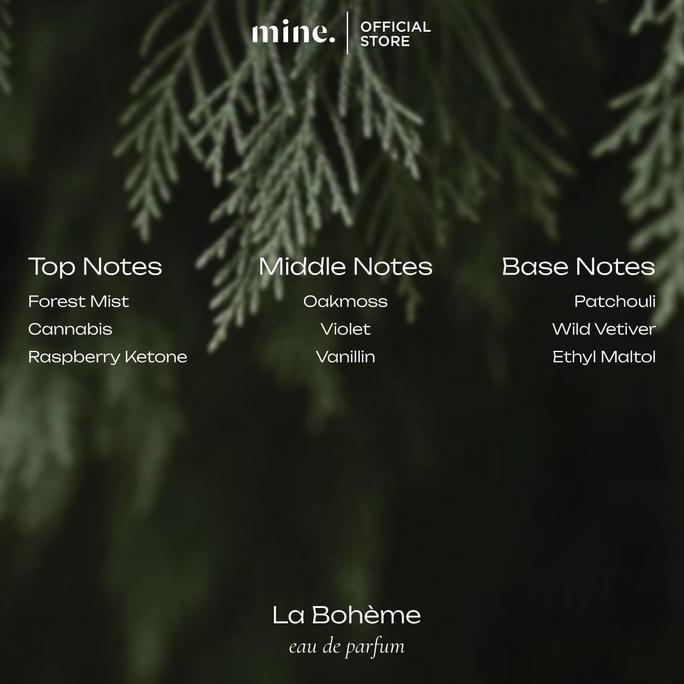 Powerfull- Mine Perfumery La Boheme - 50 Ml Eau De Perfume | Parfum Wangi Alam Segar Fresh Hutan Huj