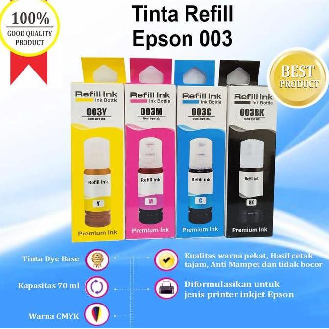 1 Set Epson 003 Tinta Printer L3110 L1110 L3150 Premium Ink