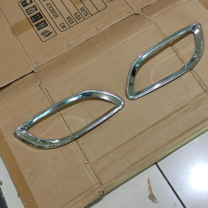 Carssand- Cover Ring Foglamp New Yaris 2012 Garnish Fog Lamp Chrome