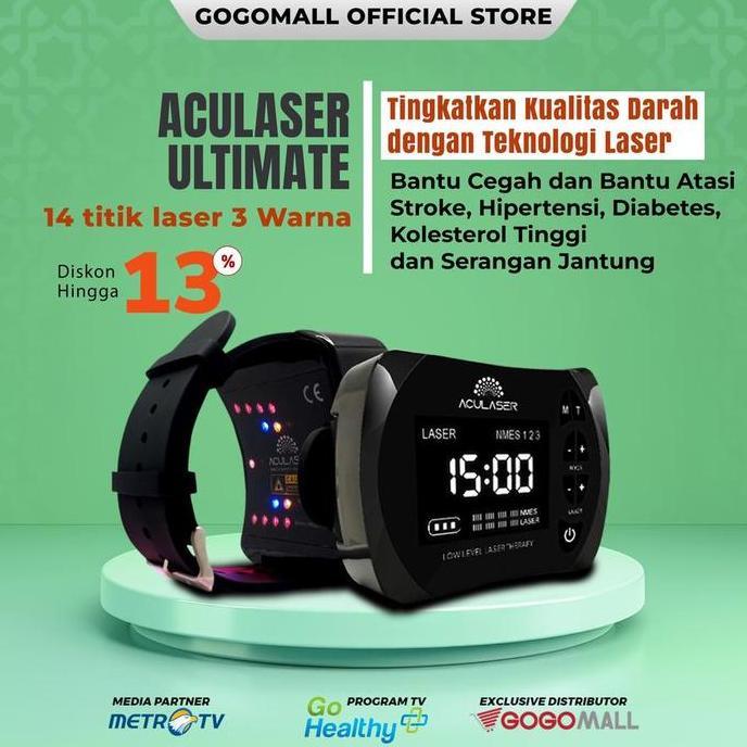 goblike_store - aculaser ultimate 14 titik mata laser merah biru kuning - jam tangan kesehatan terap