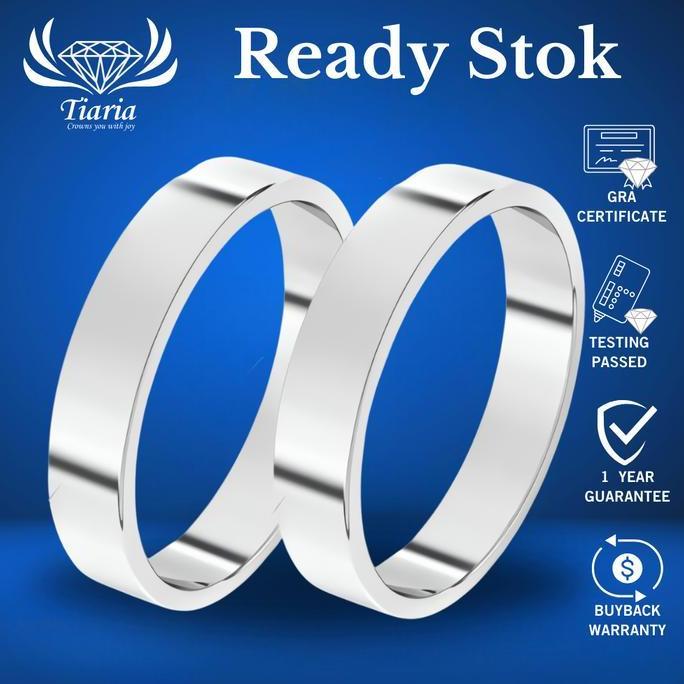 Cincin Tunangan/Nikah/Couple Pria Wanita lapis emas putih/platinum 02