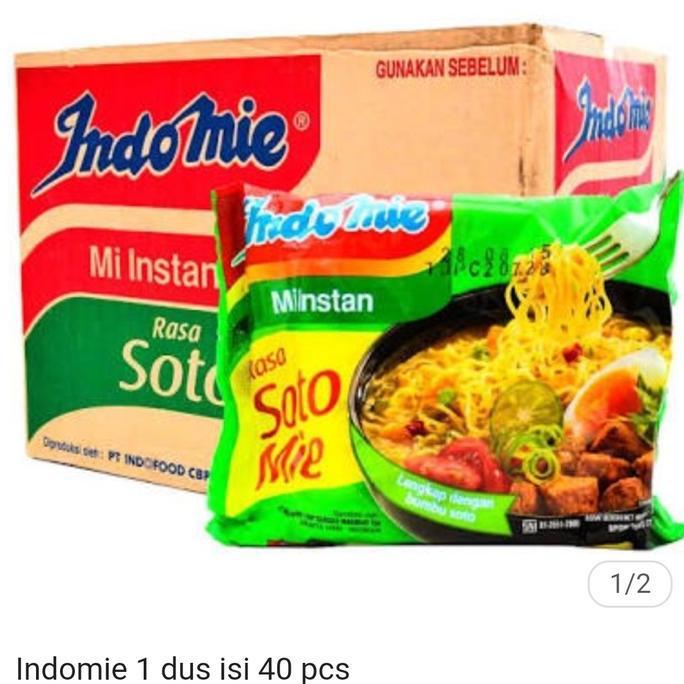 indomie soto 1 dus  isi 40 bungkus PT indofood