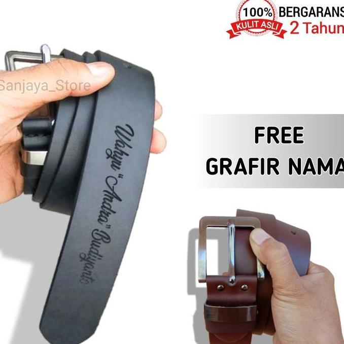 Sabuk/Gesper/Ikat Pinggang Original Kulit Asli Custom Nama