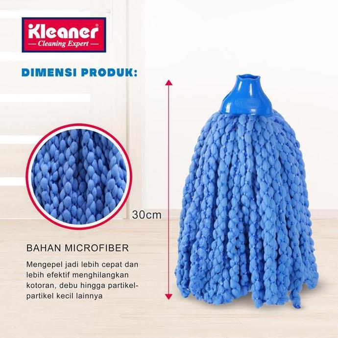 Lansungkirim- [Cod] Kleaner Pel Sumbu Bulat Refill / Kain Pel Sumbu Bulat Refill Microfiber Mop
