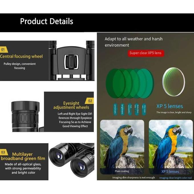 Teropong Binokular Jarak Jauh HD Long Range Night Vision