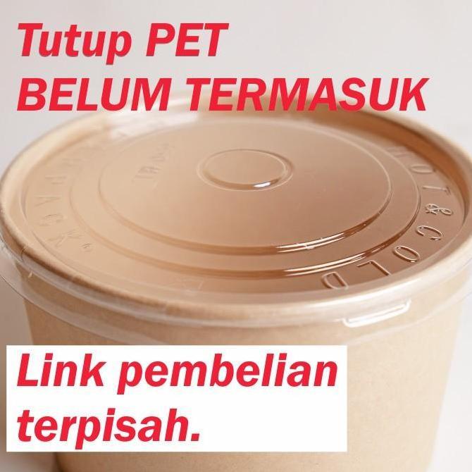 Yxwrg- Paper Bowl 360Ml Brown Kraft Cokelat / Mangkok Kertas 360Ml /Bowl 12Oz