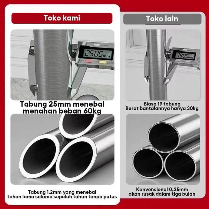 Willgo- Sp Jemuran Baju Besi Stainless 200Cm Jemuran Baju Outdoor Jemuran Gantungan Baju Besi Panjan